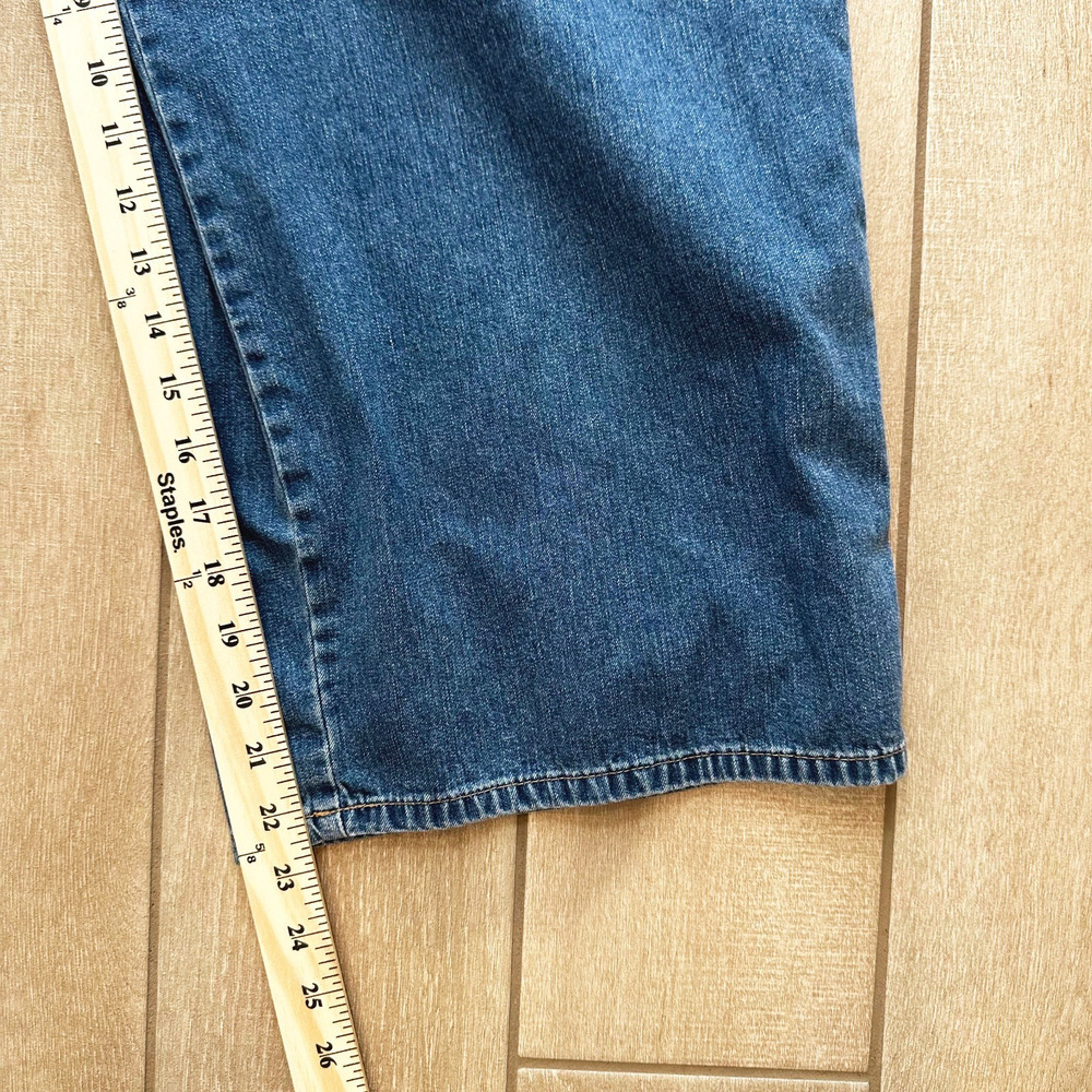 VTG 2003 Old Navy Cropped Bib Denim Overalls Women XL Y2K Grunge Loose Carpenter - Picture 11 of 12